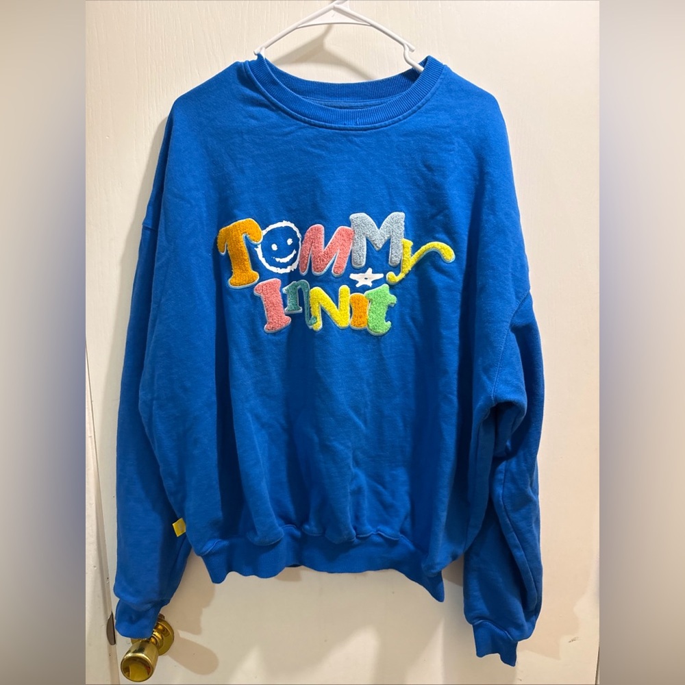 Tommy innit 21 pogchamp Blue Graphic Sweatshirt